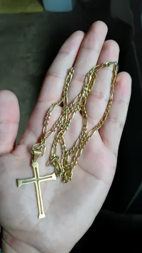 Cordão de Prata 925 Modelo Fígaro Banhado a ouro