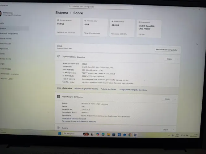 Dell Laptop Inspiron Ultra 7 Máquina extremamente potente