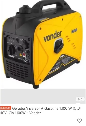 Gerador de energia vonder 1100w