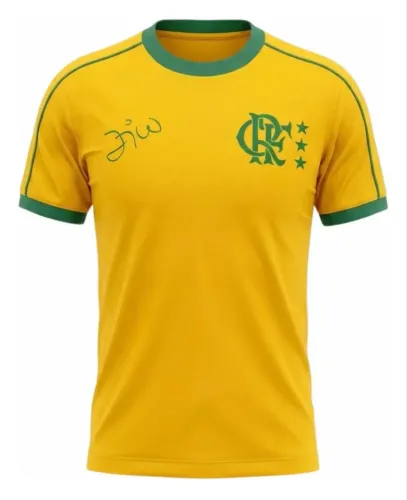 Camisa Flamengo Zico 10 Retrô Licenciada - Brasil Copa 2026 Amarelo G