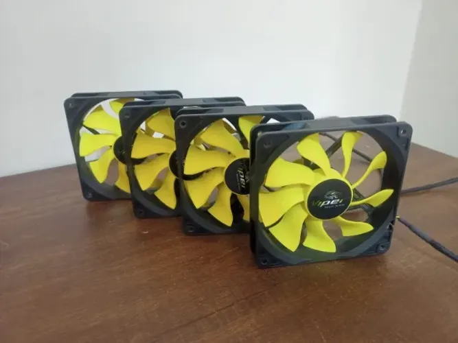 Cooler Fan Akasa Viper 120mm - Amarelo - 4 unidades