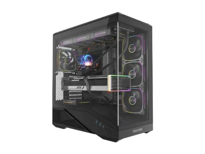 Gabinete ATX ROUND5 IceBox Black [R5-ICEBOX-B-2252] - SEM FONTE (2U3/1U3C/HDAP3/VT/FI/4F)
