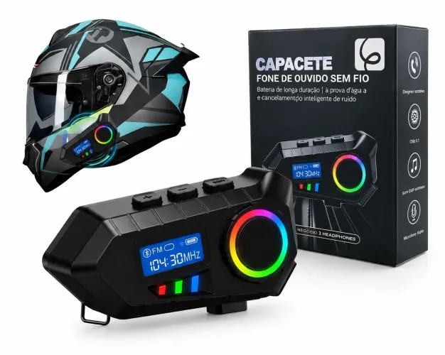 Intercomunicador Bluetooth com Rádio FM e display - Y30