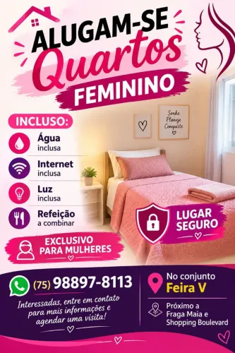 Alugo quartos Femininos