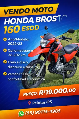 Honda Bros 160 ESDD 2022/23 - Excelente estado