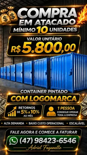 Container 3m para obra 100% aço galvanizado