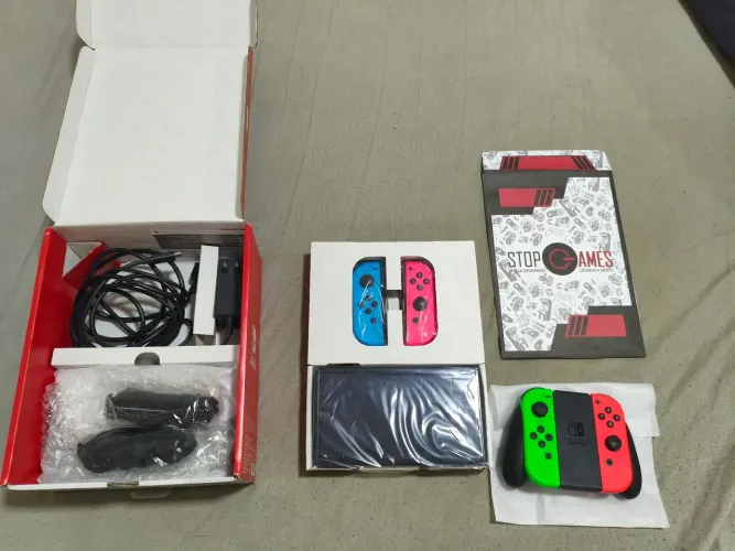 Nintendo switch oled+controle+sd128gb