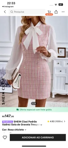 Vestido da Shein - NOVO - nunca usado - TAM G