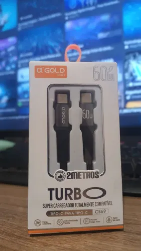 Carregador Turbo Tipo-C para Tipo-C 60w 2m