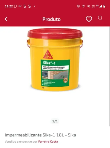 Impermeabilizante para reboco argamassa e concreto