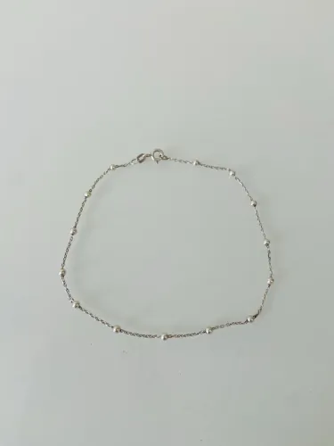 Tornozeleira bolinhas em prata 925