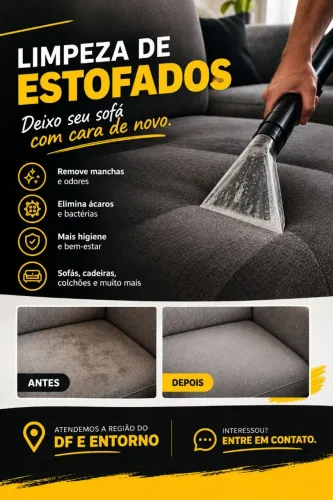 Limpeza de estofados no DF e entorno