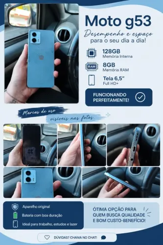 Celular Moto G53 128gb memória interna, 8gb memória RAM, funcionando perfeitamente