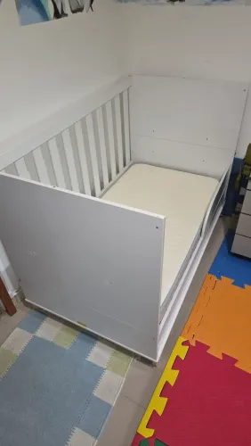 BERÇO 70 CM 2 EM 1 - BERÇO/CAMA INFANTIL SWEET c/ COLCHÃO