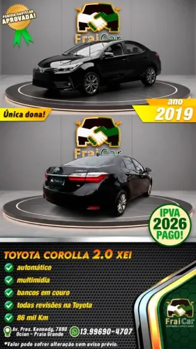 Toyota Corolla XEI 2.0 Flex 16V Aut. 2019