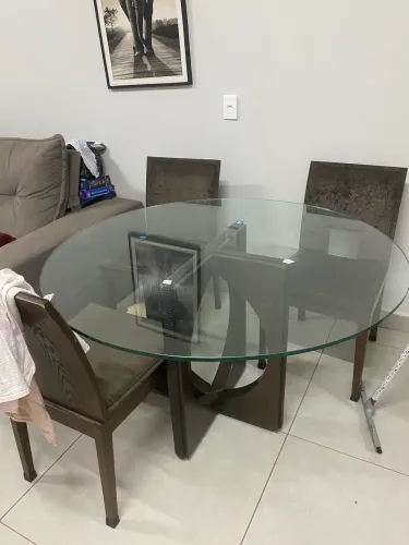 Tampa de mesa de vidro redonda