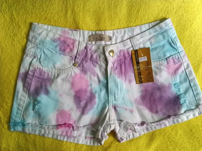 Short Feminino Estampado Via Onix (Novo c/ Etiqueta) - Retirada em Maceió/AL
