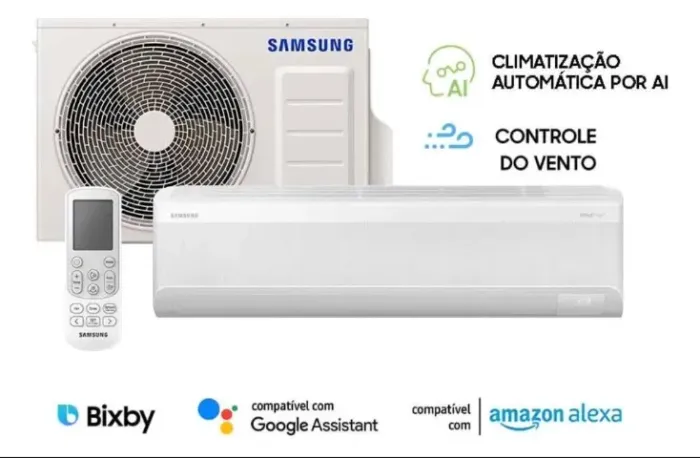 Ar-condicionado Split Samsung Inverter WindFree AI 24.000 BTUs Frio AR60F24D1AWNAZ Branco