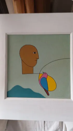 Obra de pintura do artista Antônio Maia de 2003 com tamanho de 40 x 40 cm.