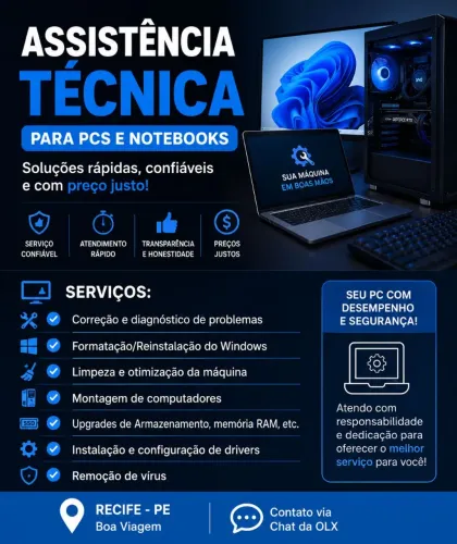 Assistência Técnica para PCs e Notebooks | Boa Viagem e região!