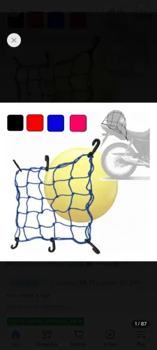 Rede plastica para bagagem/capacete para moto