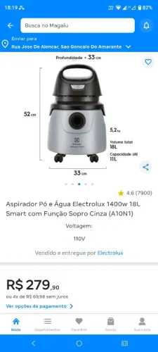 Vende-se aspirador Electrolux