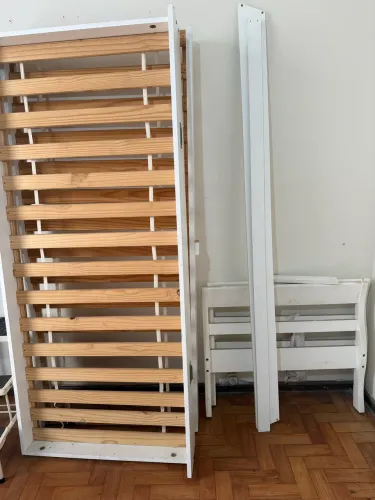 Cama Babá / Bicama Tok&Stok Branca com Cama Auxiliar