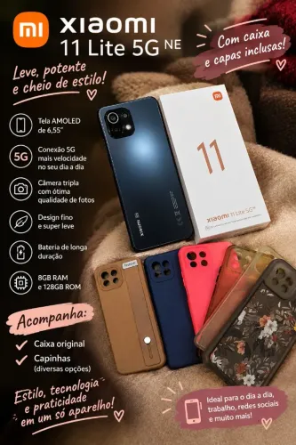 Celular smartphone xiaomi 11lite 5g 128gb