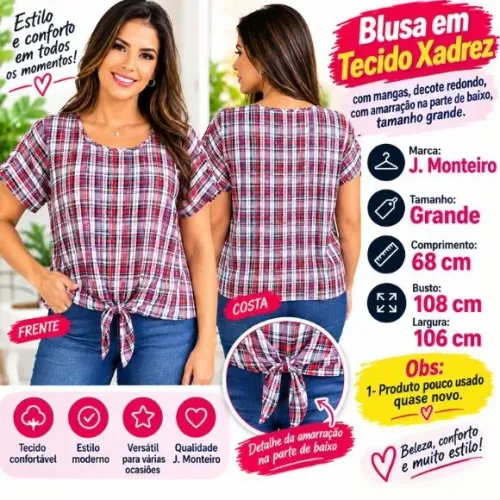 Blusa em Tecido Xadrez