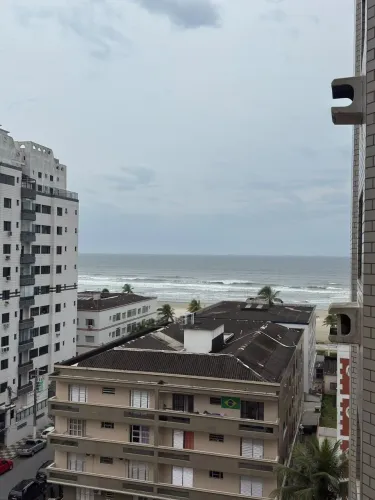 Apartamento à venda 1 quarto com sacada vista mar- Tupi Praia Grande
