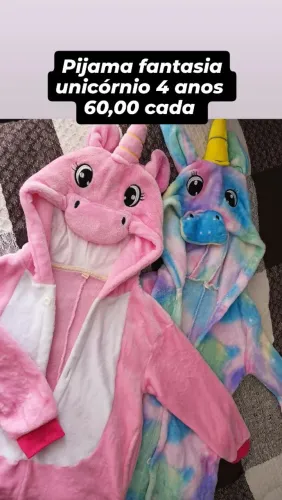 Lindos pijamas fantasia de unicórnio
