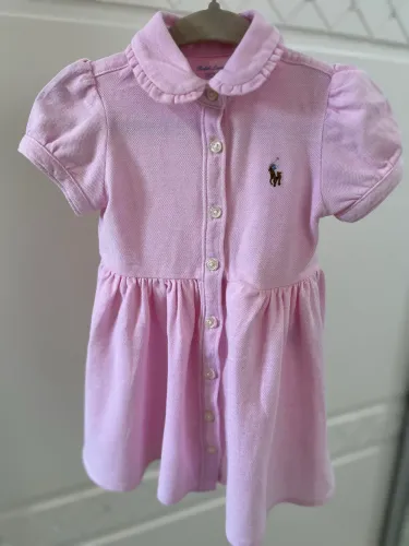 Vestido polo Ralph Lauren rosa 9 meses