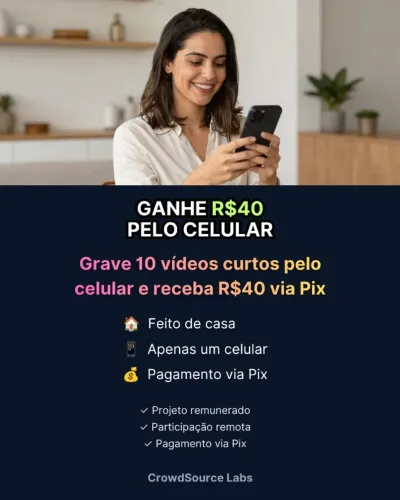 Projeto Remunerado de Gravação de Vídeos - Participação Remota
