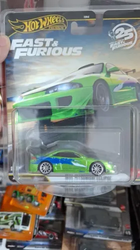 HOT WHEELS MITSUBISHI ECLIPSE VELOZES E FURIOSOS PREMIUM PNEUS DE BORRACHA MINI EM METAL
