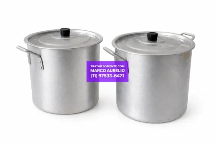 Kit 2x Panelas Caldeirão Alumínio Linha Hotel Restaurante Industrial N24 - Kit R$ 100