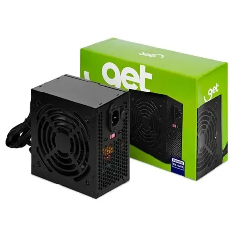 Fonte ATX 500W Real Get com Cabo de Força Bivolt Preto