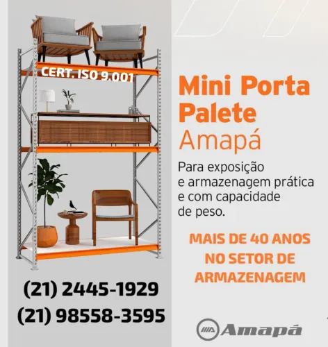 Mini Porta Pallet Amapá | Aço Certificado | Altas Cargas | Produtos Novos