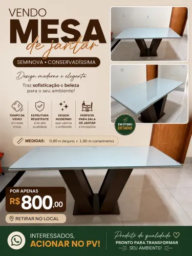 Vende mesa de jantar - seminova conservadíssima