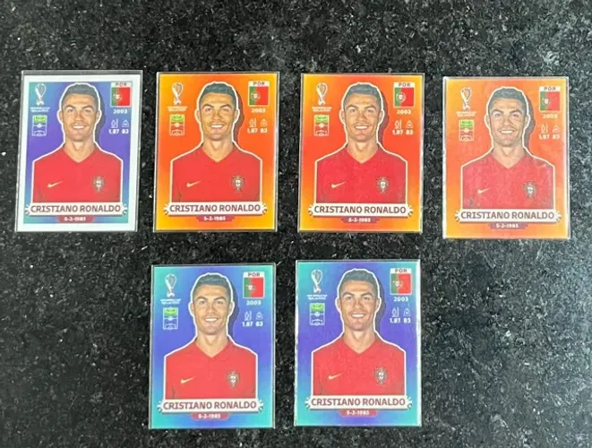 Lote Figurinhas Copa 2022 CR7 Varias Versões diferente Lê Descrição