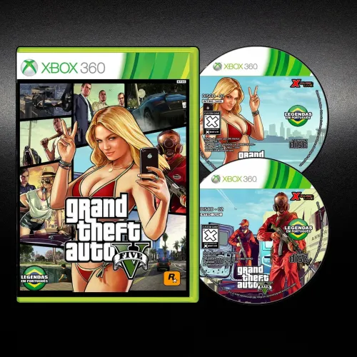 Xbox 360 Gta Grand Theft Auto 5 ((( 2 X Cds Jogo Original )))