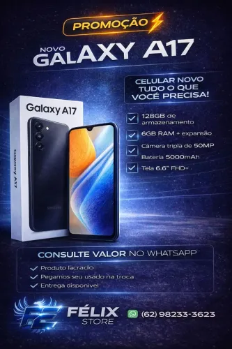 Samsung Galaxy A17 128GB | Novo Lacrado | Tela Grande e Bateria 5000mAh