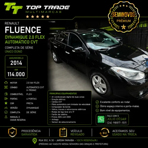 Renault Fluence Sed. Dynamique 2.0 16V Flex Aut. 2014