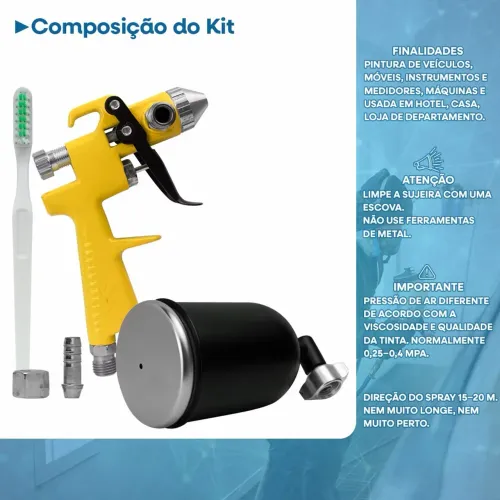 Pistola De Pintura Aerografica K3 Mini Profissional Bico Aerógrafo 0,5mm 150ml