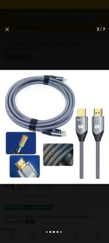 OPORTUNIDADE ÚNICA - CABO HDMI DE 2 METROS DE COMPRIMENTO