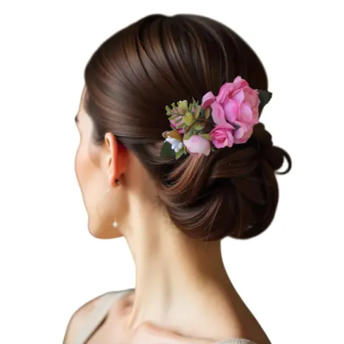 Arranjo de Cabelo Flor Rosa Noiva Madrinha Festa Casamento