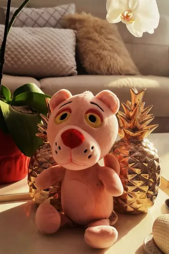 Pelúcia Pantera Cor-de-Rosa com Alça para Pendurar