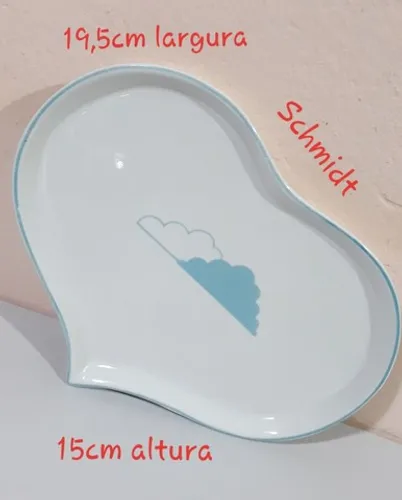 Bandeja pequena em porcelana antiga Schmidt  para decoração (Olhar bem as medidas)