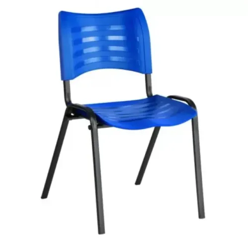 Cadeira Fixa 4 Pés Plástica Polipropileno Cor Azul Confortável e Durável Modelo 31232