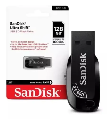 Pendrive 128gb Sandisk Cruzer Blade Ultra Shift 3.0 Original