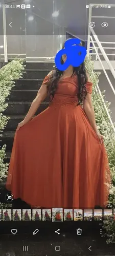 Vestido Longo Marrom para Festa